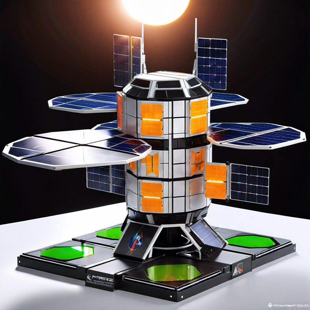 space station with solar panels