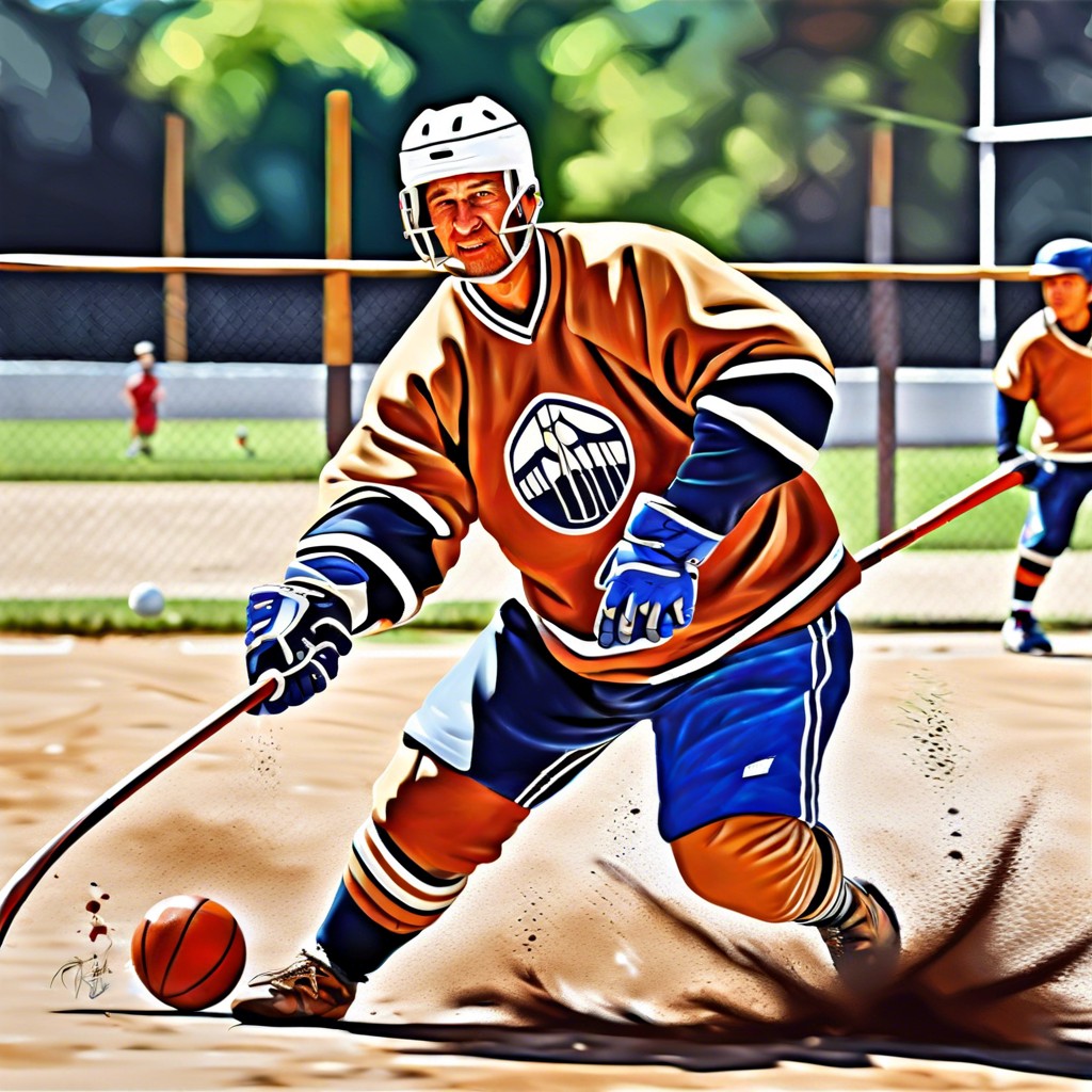 sports fanatic action painting of dad playing his favorite sport