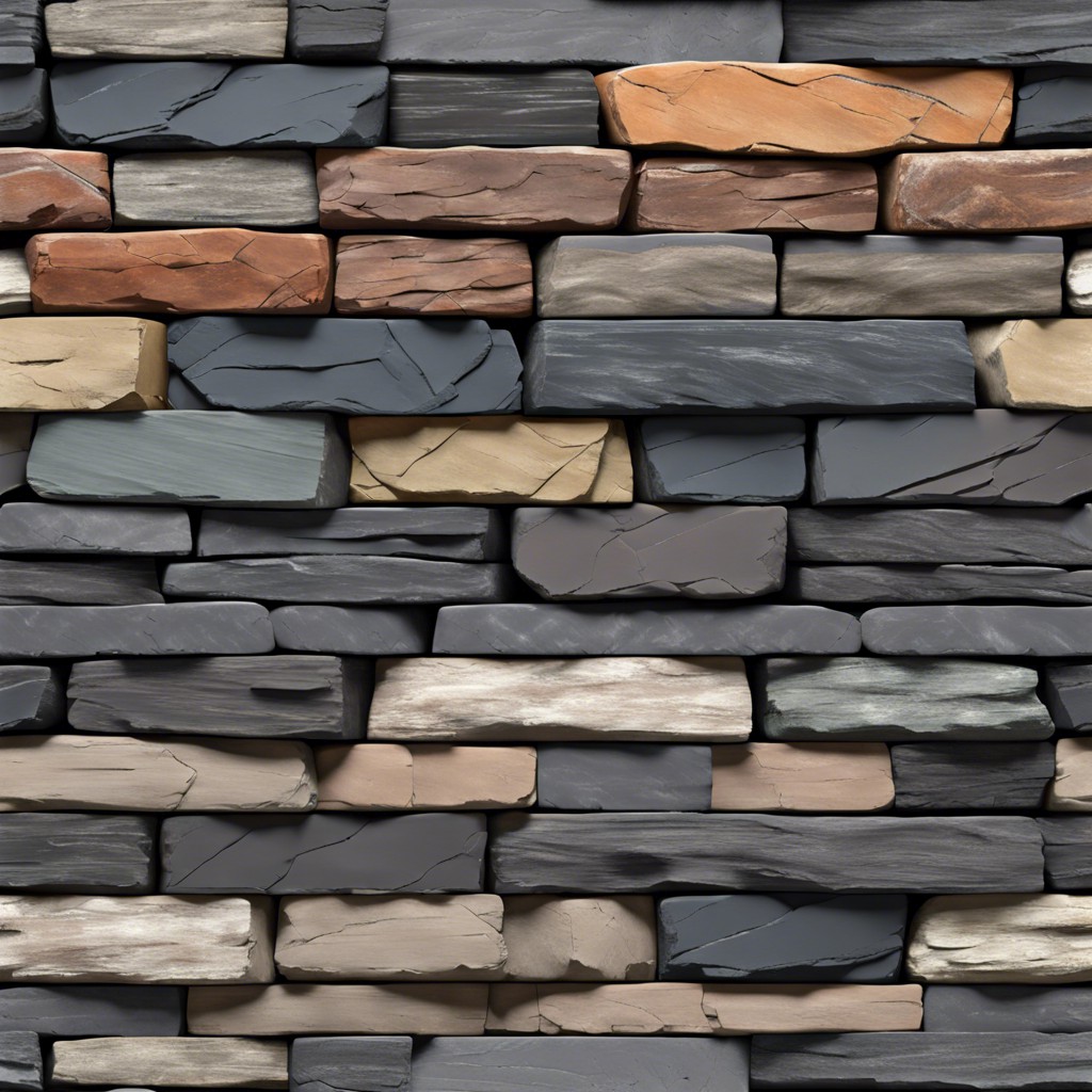 stacked slate with varying shades of gray