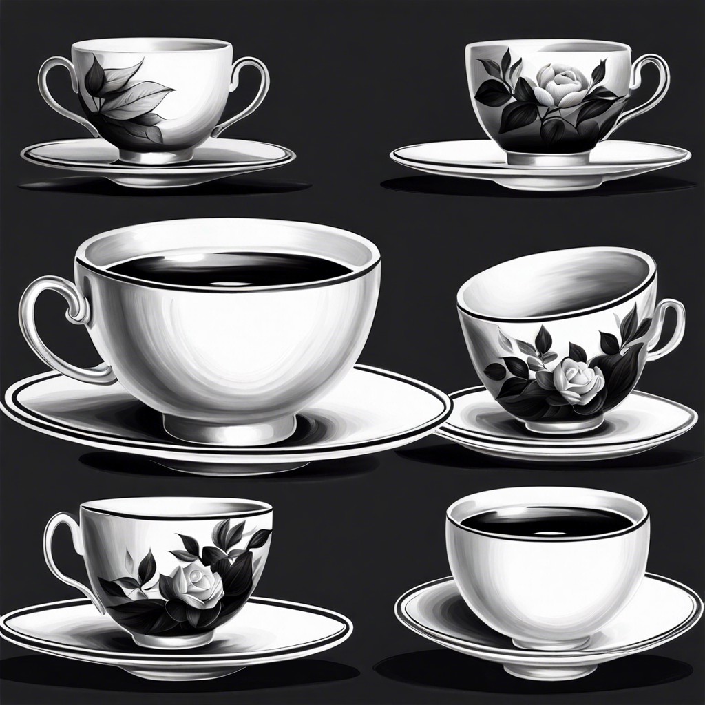 stacked tea cups