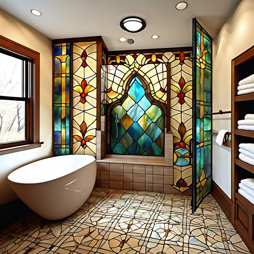 stained glass tile effect