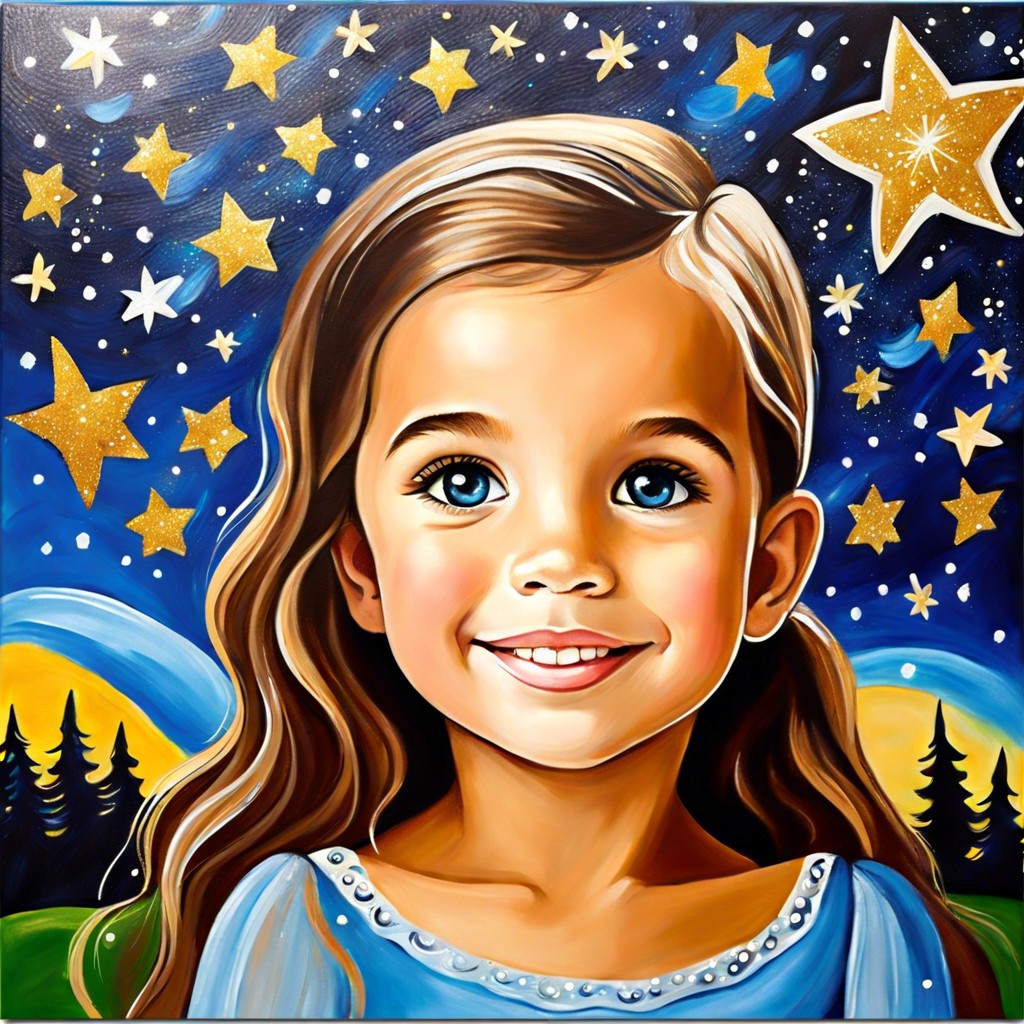 starry night glitter art