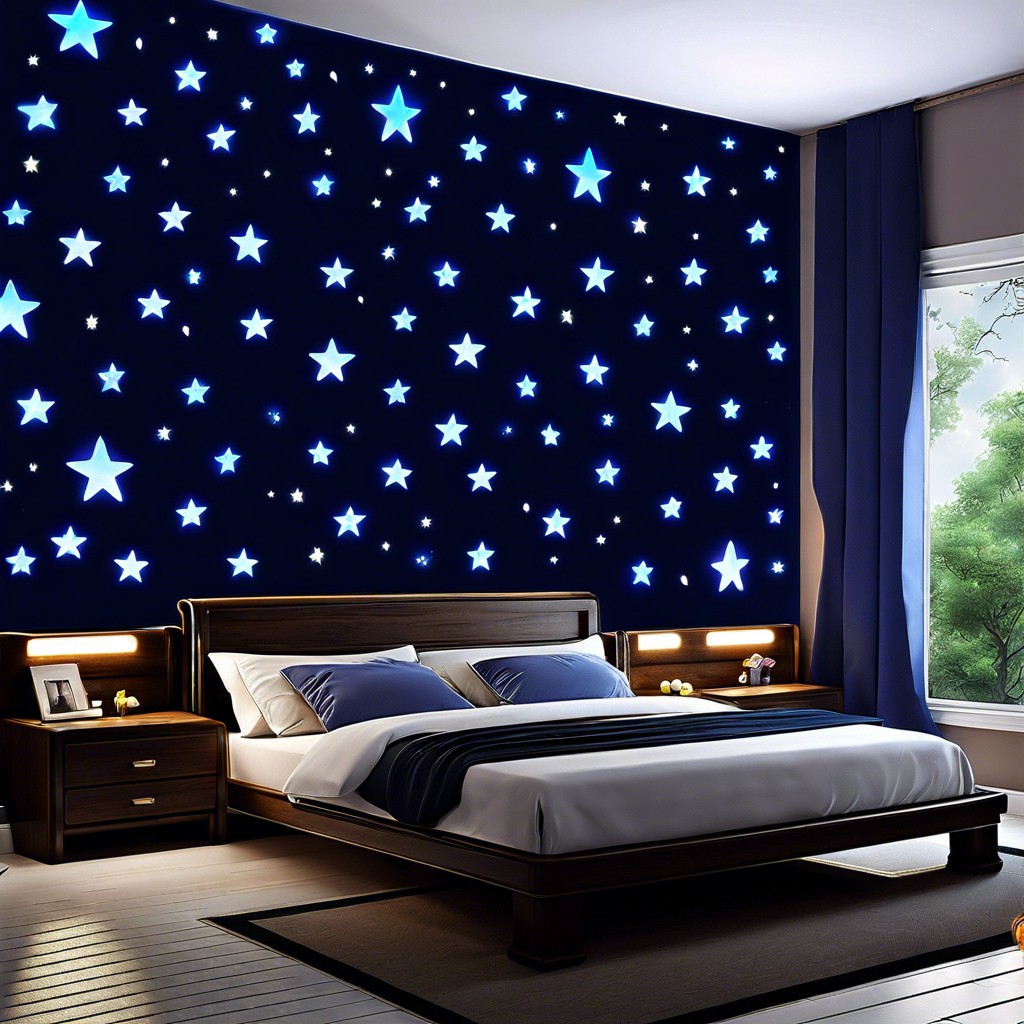 starry night glow in the dark stars on a dark blue background