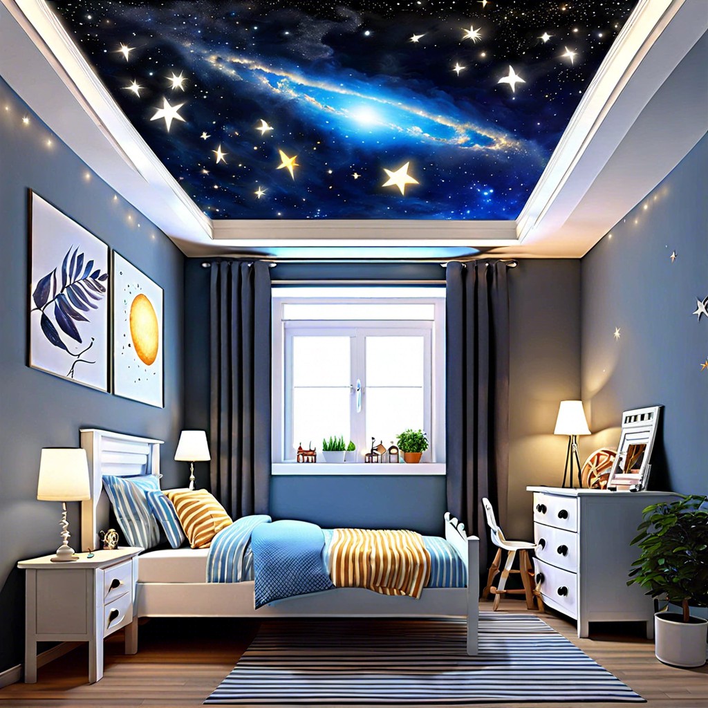 starry night sky mural