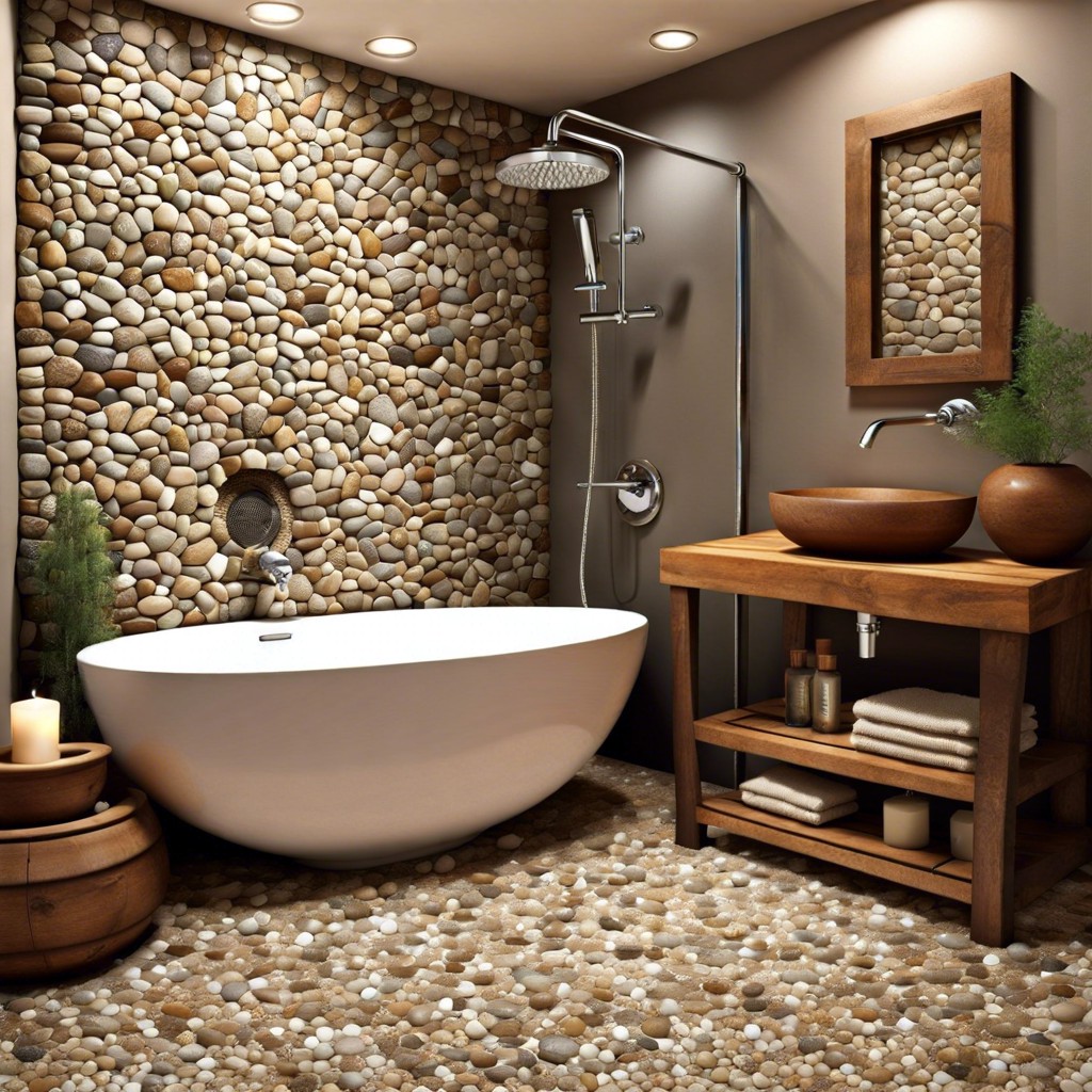 stone mosaic pebble tiles