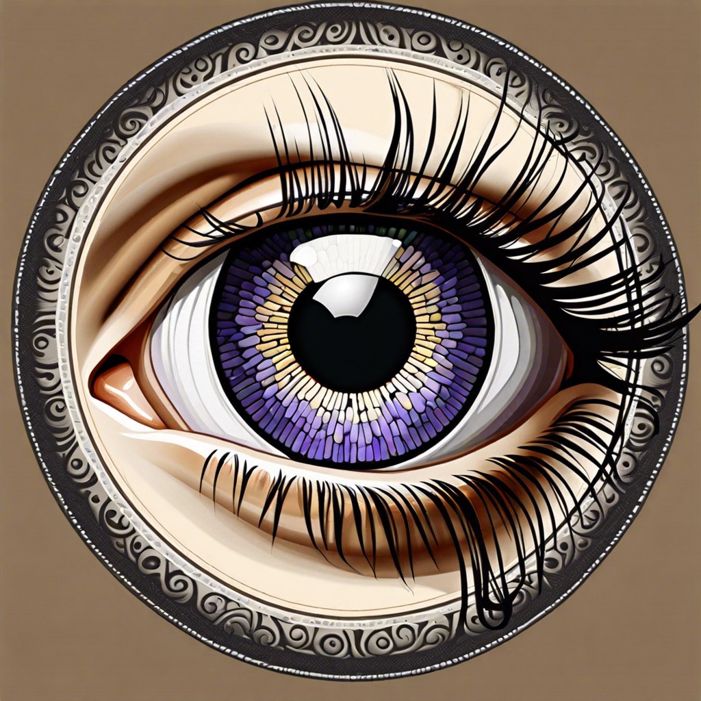 stylized eye with detailed iris