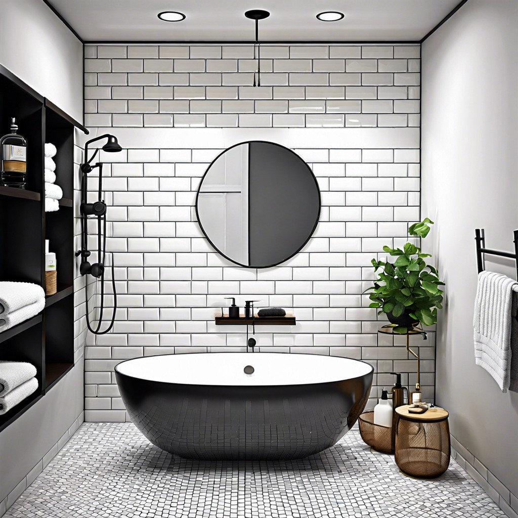 subway style white porcelain subway tiles with dark grout for a timeless design