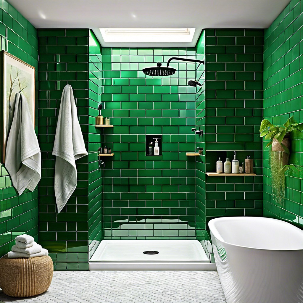 subway tiles in an unusual color like emerald green