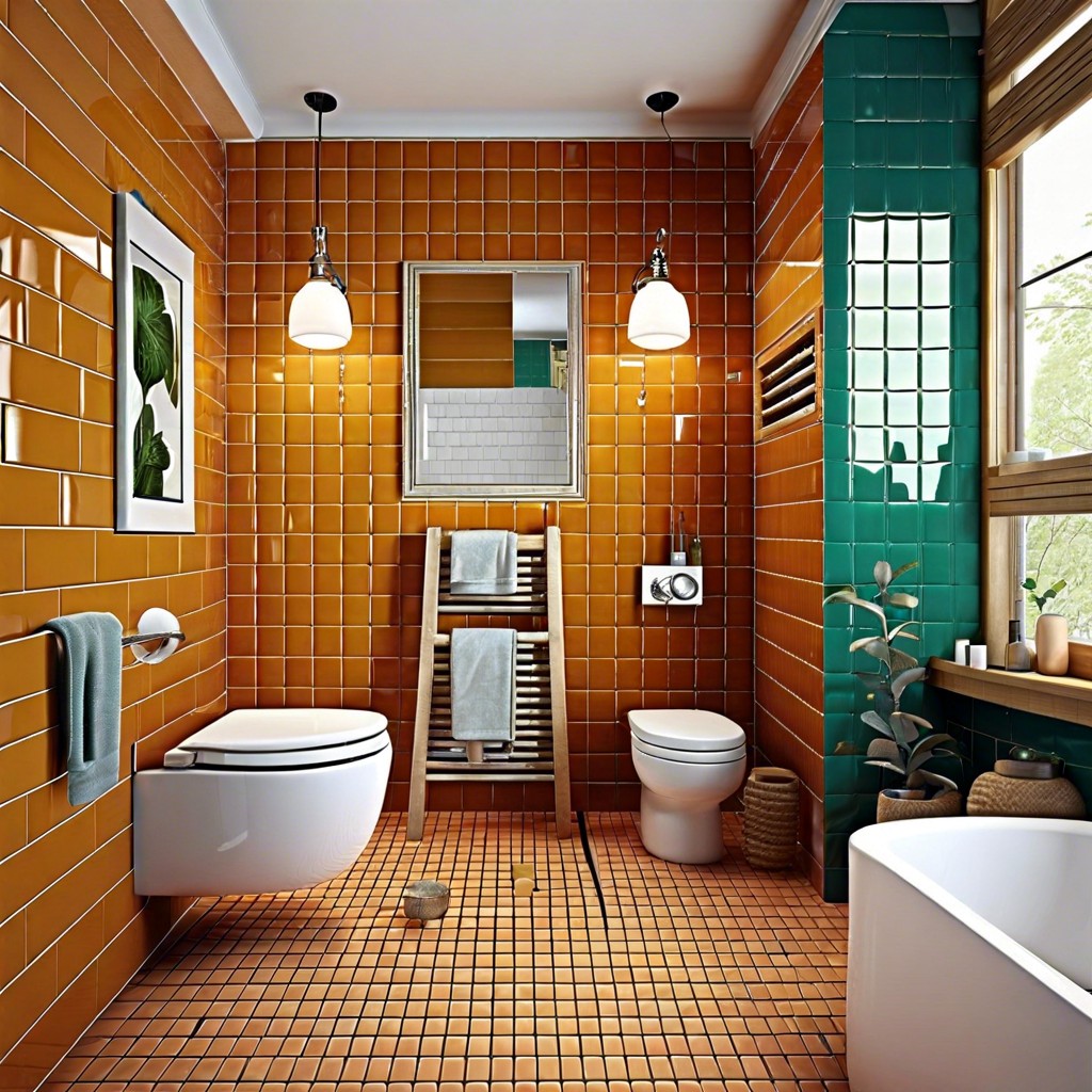 subway tiles with colored grout