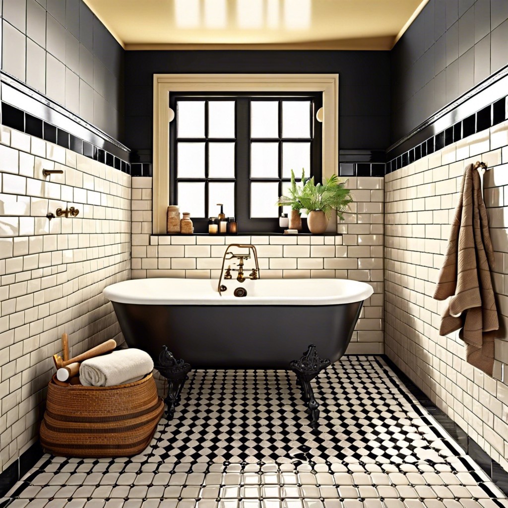 subway tiles with contrasting grout