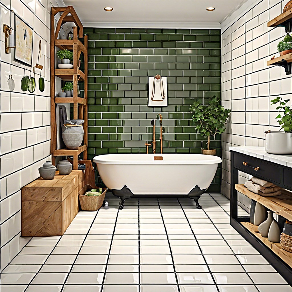 subway tiles with contrasting grout