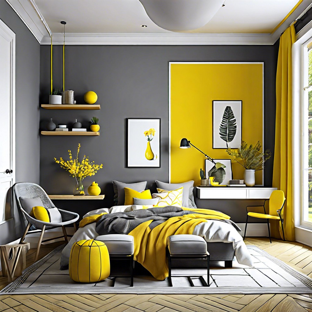 sunny yellow and cool grey