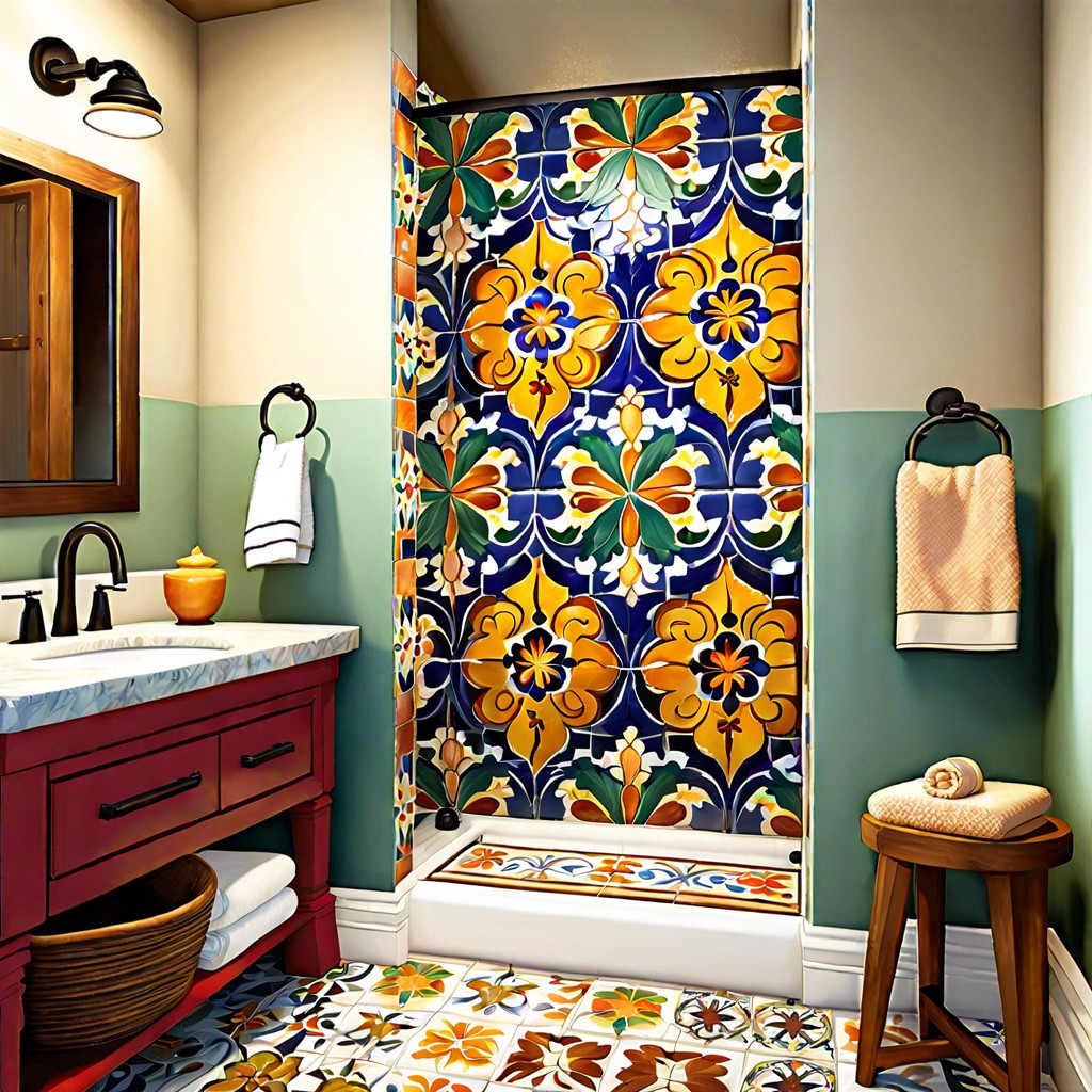 talavera tile accent wall