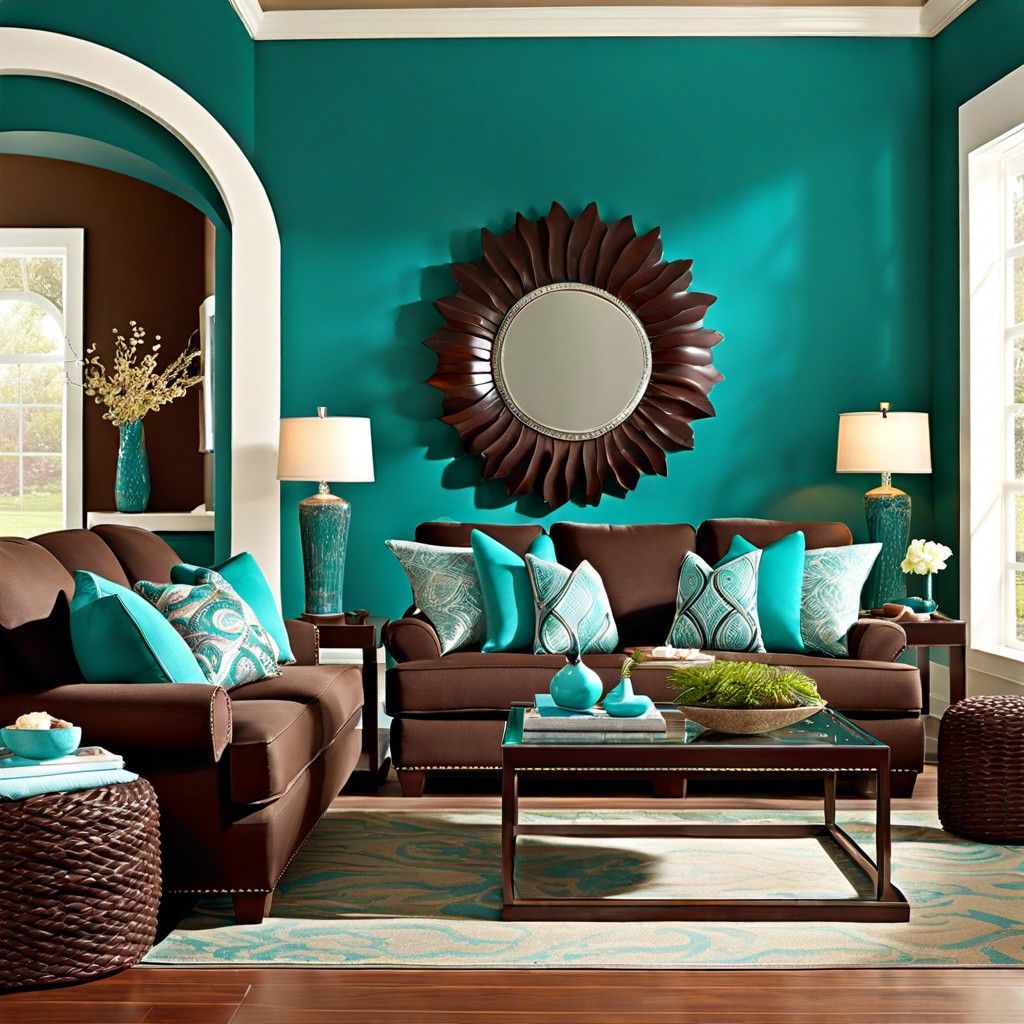 teal accent wall