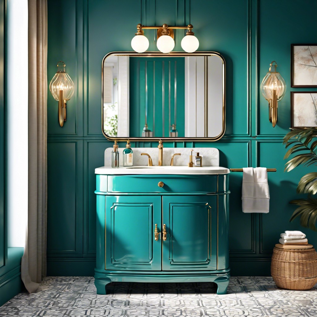 teal blue vanity