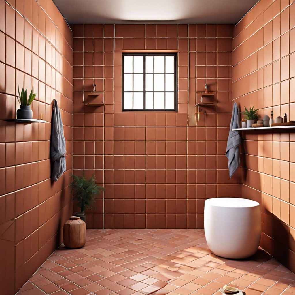 terra cotta tiles with a matte finish for an earthy robust feel