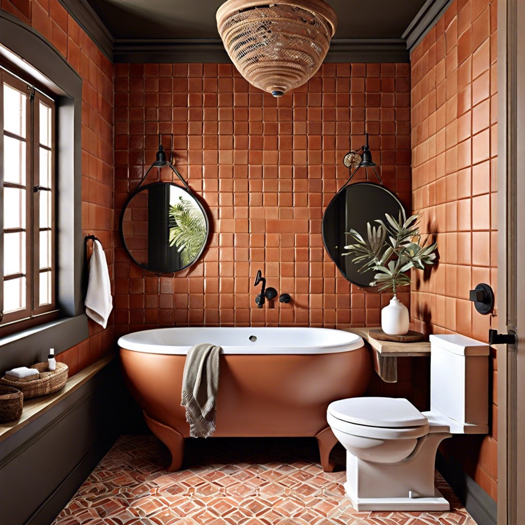 terracotta colored rustic tiles