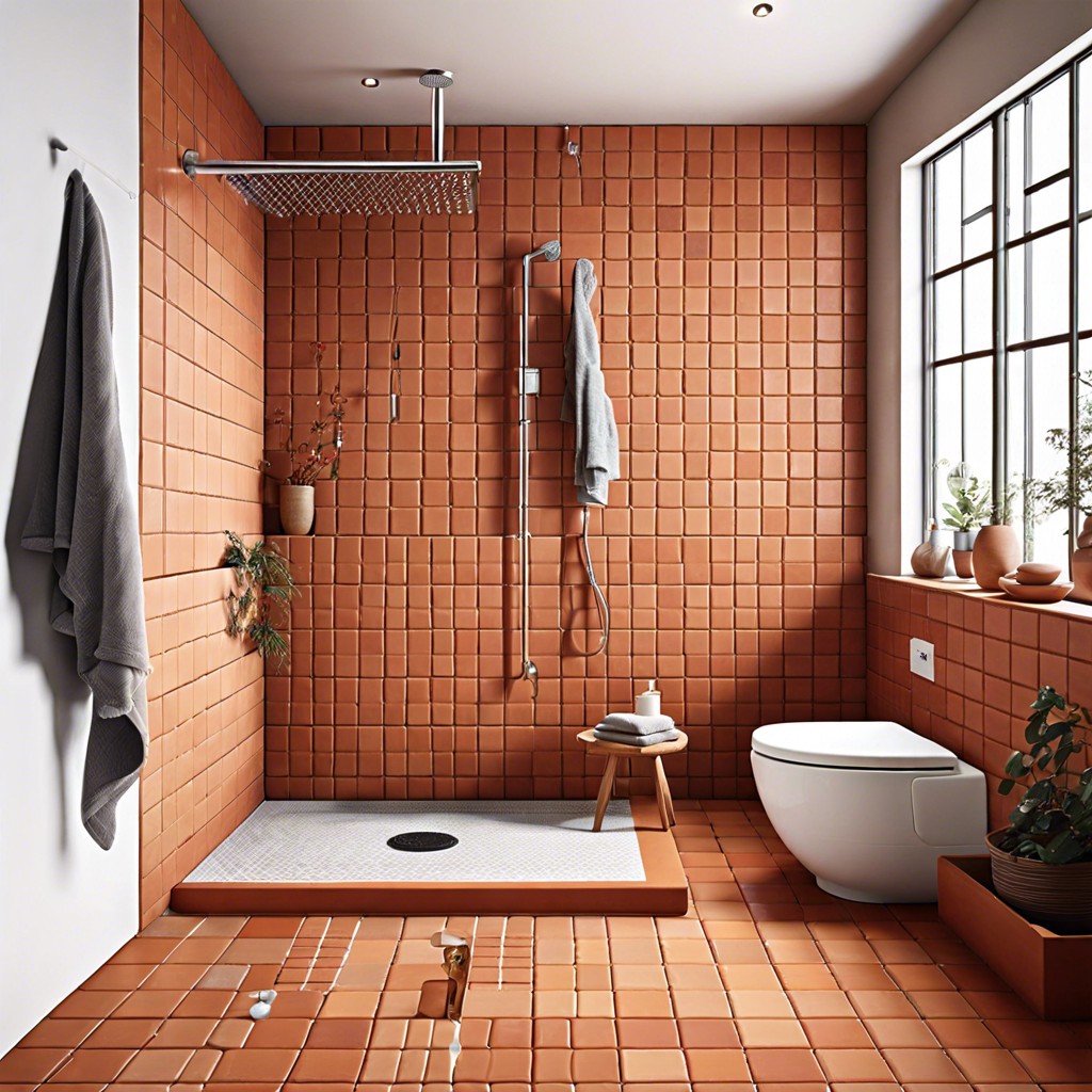 terracotta colored tiles for a warm earthy vibe