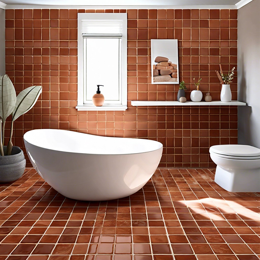 terracotta style tiles for a warm earthy atmosphere