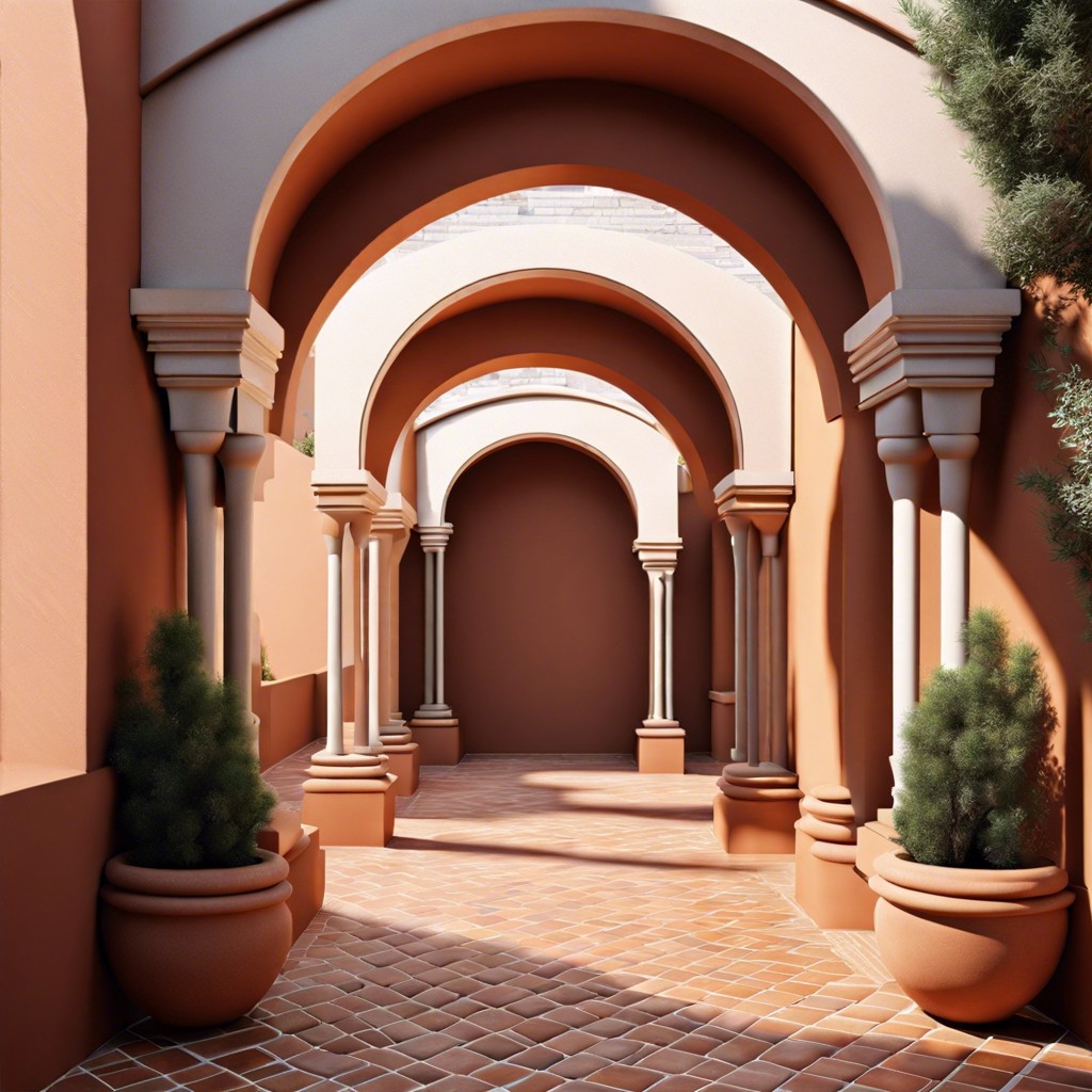 terracotta tile archway