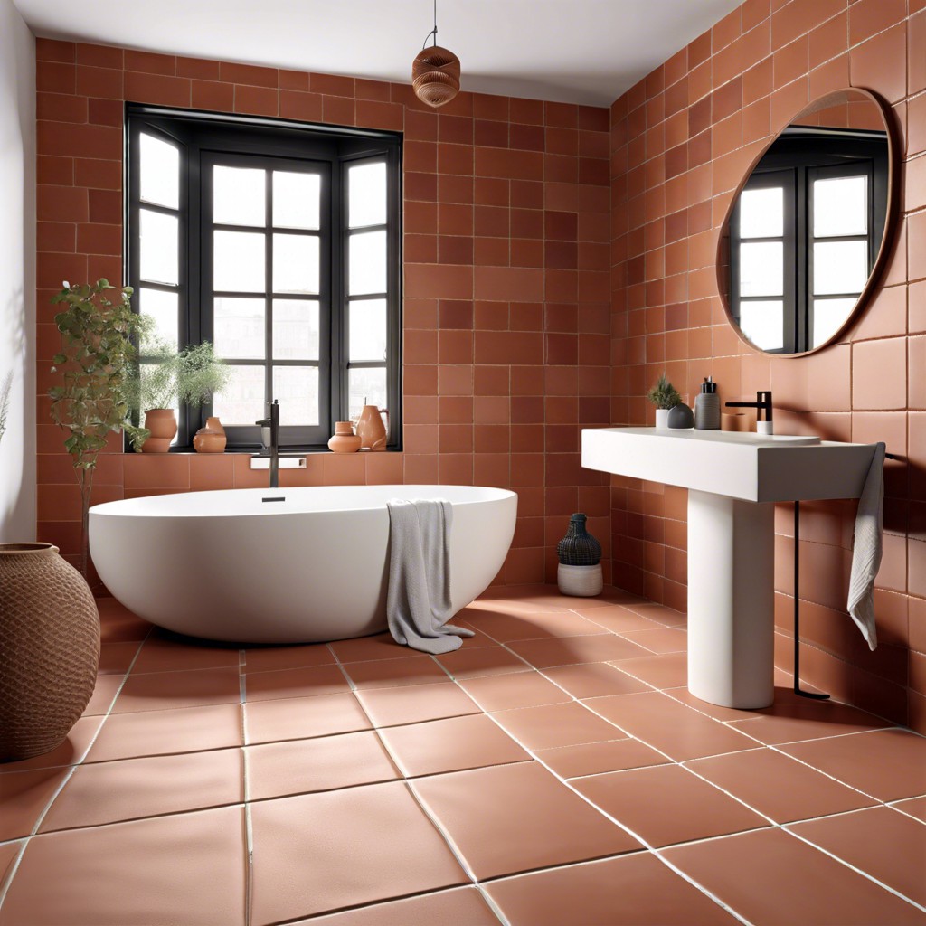 terracotta tiles with a matte finish