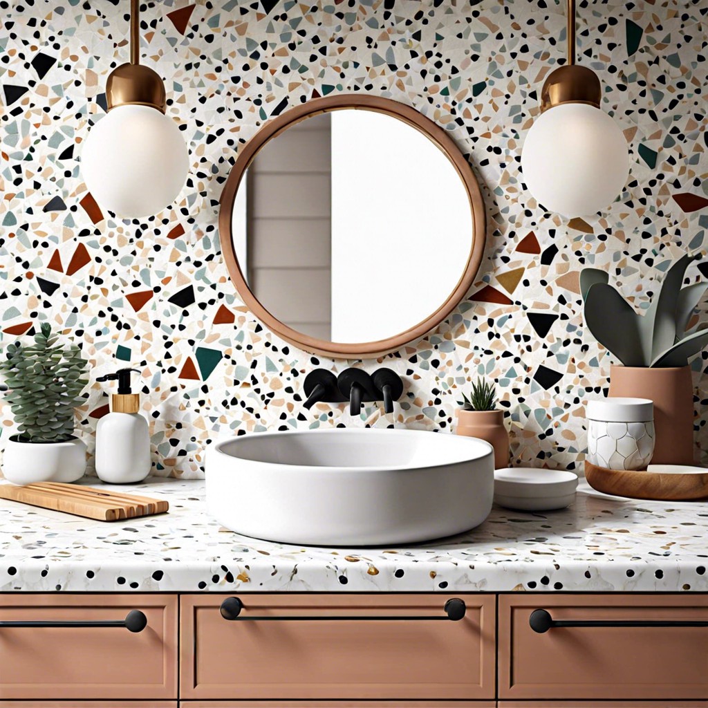 terrazzo speckled composite for a retro vibe