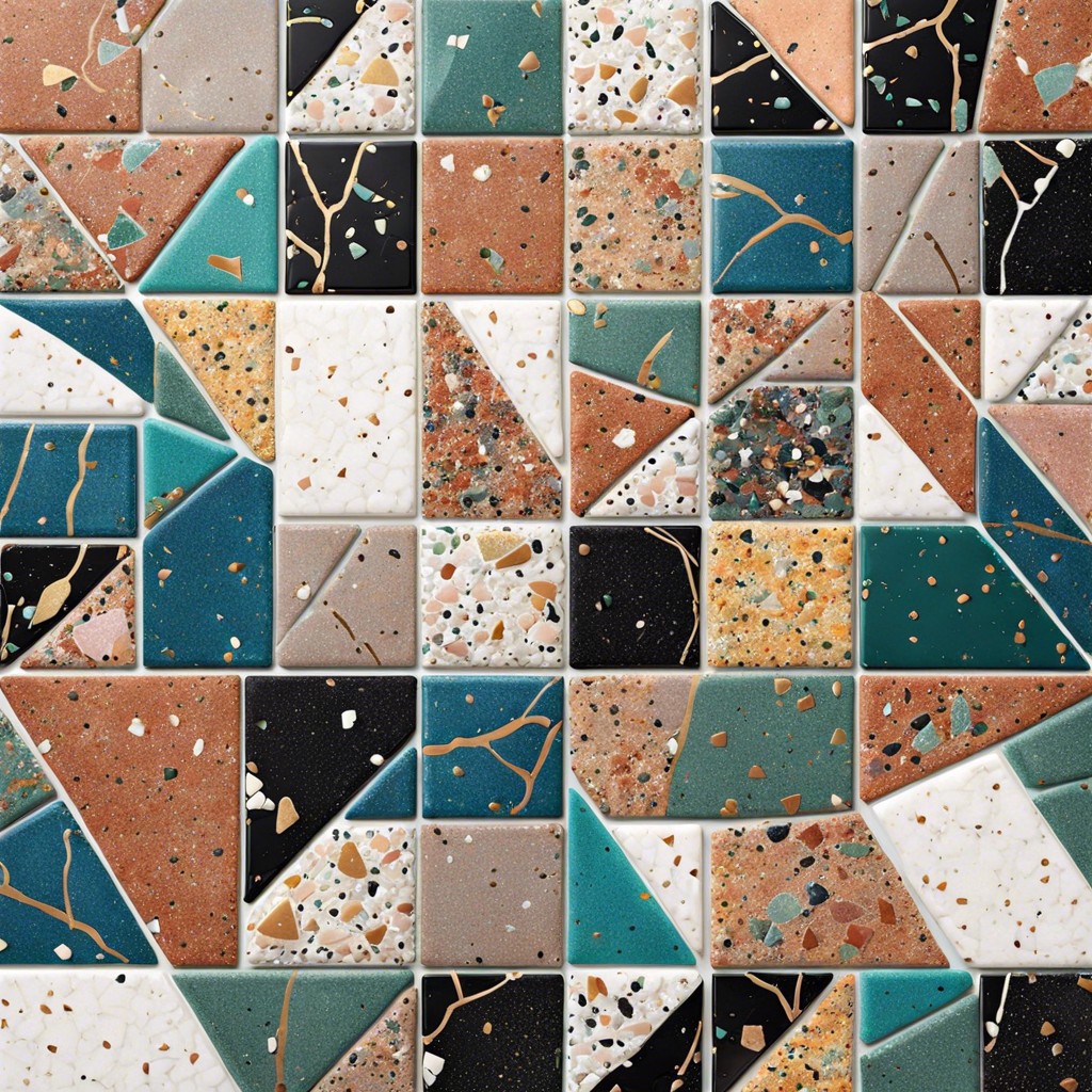 terrazzo style tiles with colorful flecks