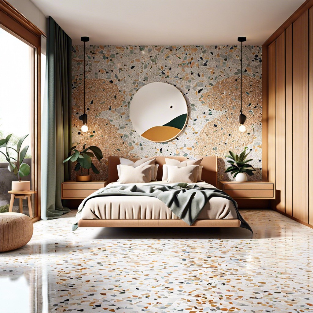 terrazzo tile feature wall