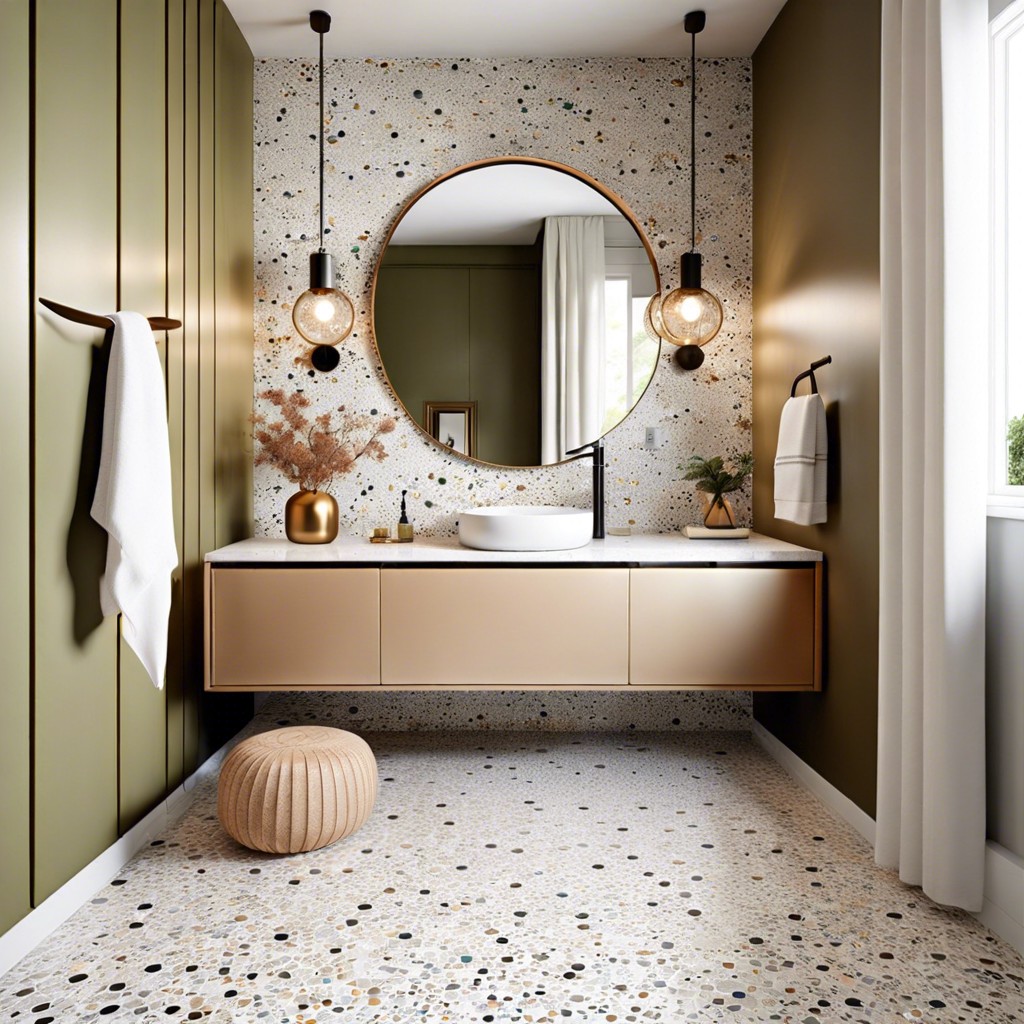 terrazzo tiles for a speckled look