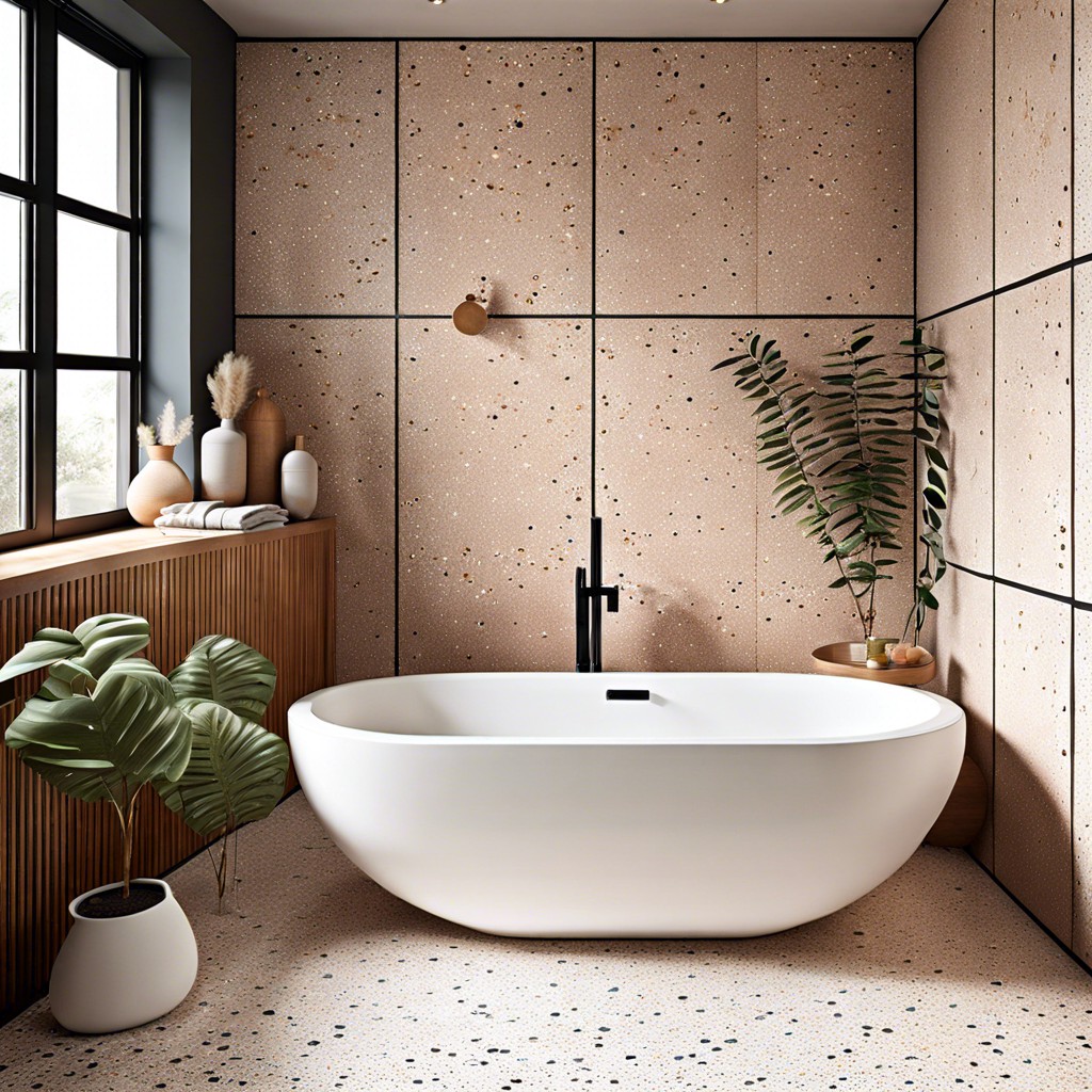 terrazzo tiles for a speckled look