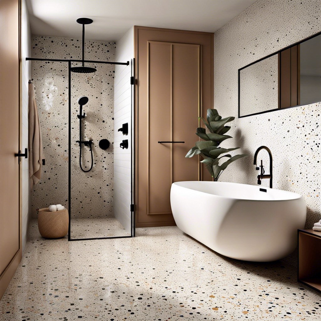 terrazzo tiles for a speckled modern look