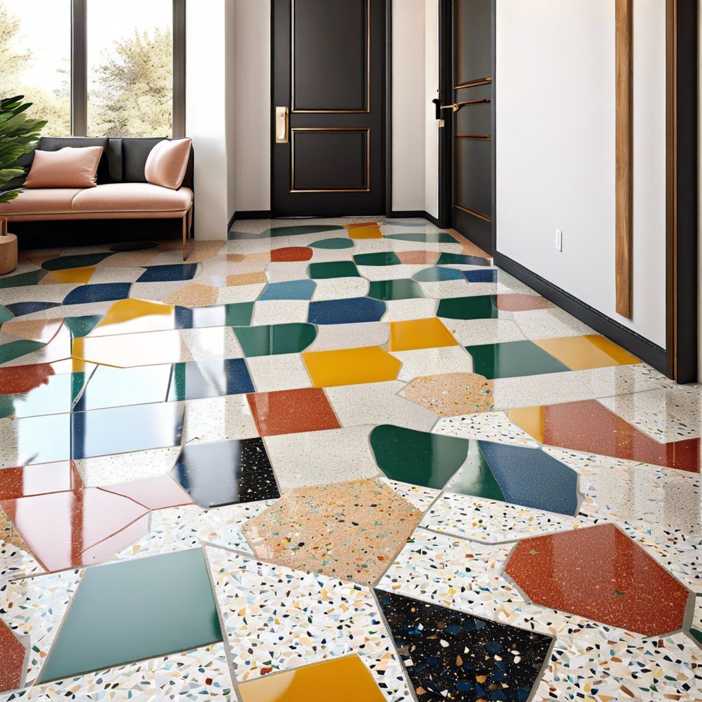 terrazzo tiles with colorful chips