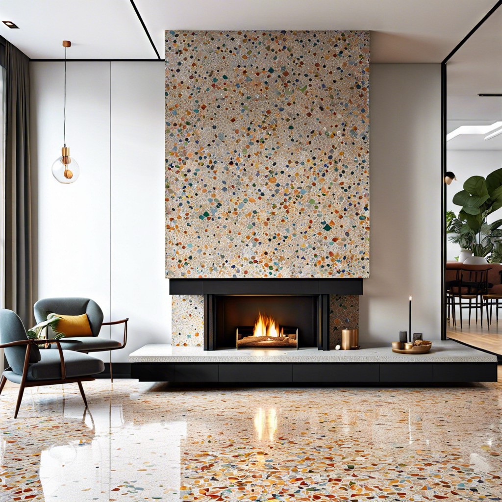 terrazzo tiles with colorful stone chips