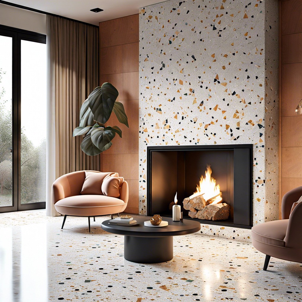 terrazzo tiles with marble chips