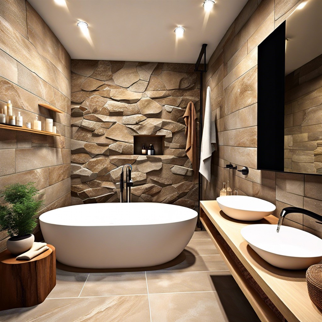 textured stone tiles for a rustic vibe