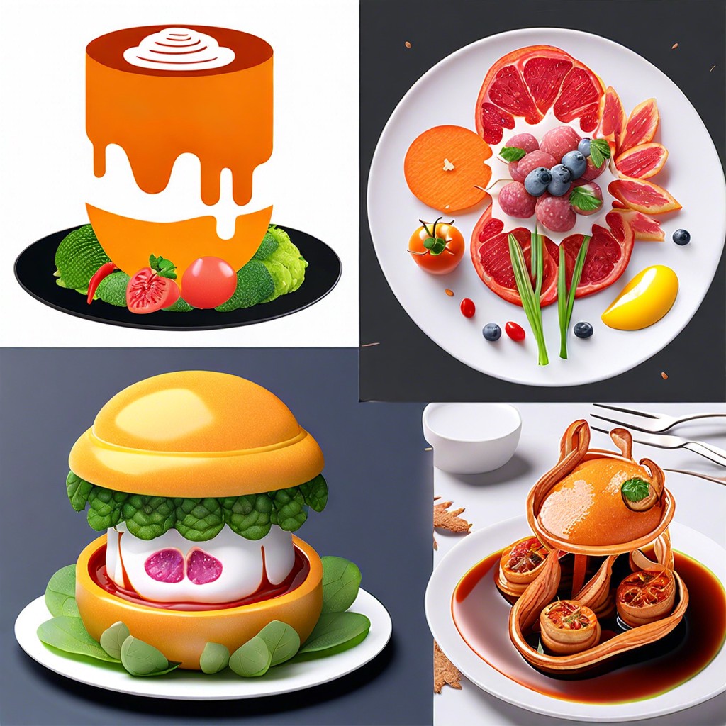 thermal food art ingredients appear in a recipe as the canvas heats