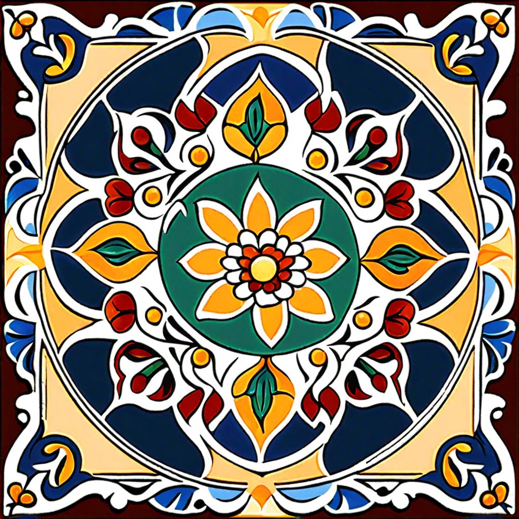 tiles imitating mexican lacework with intricate cut out designs