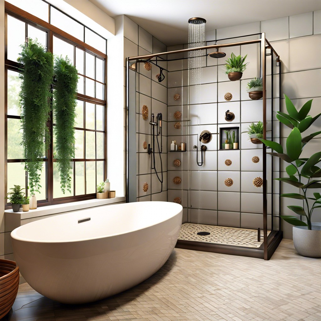 tiles with integrated plant holders for greenery