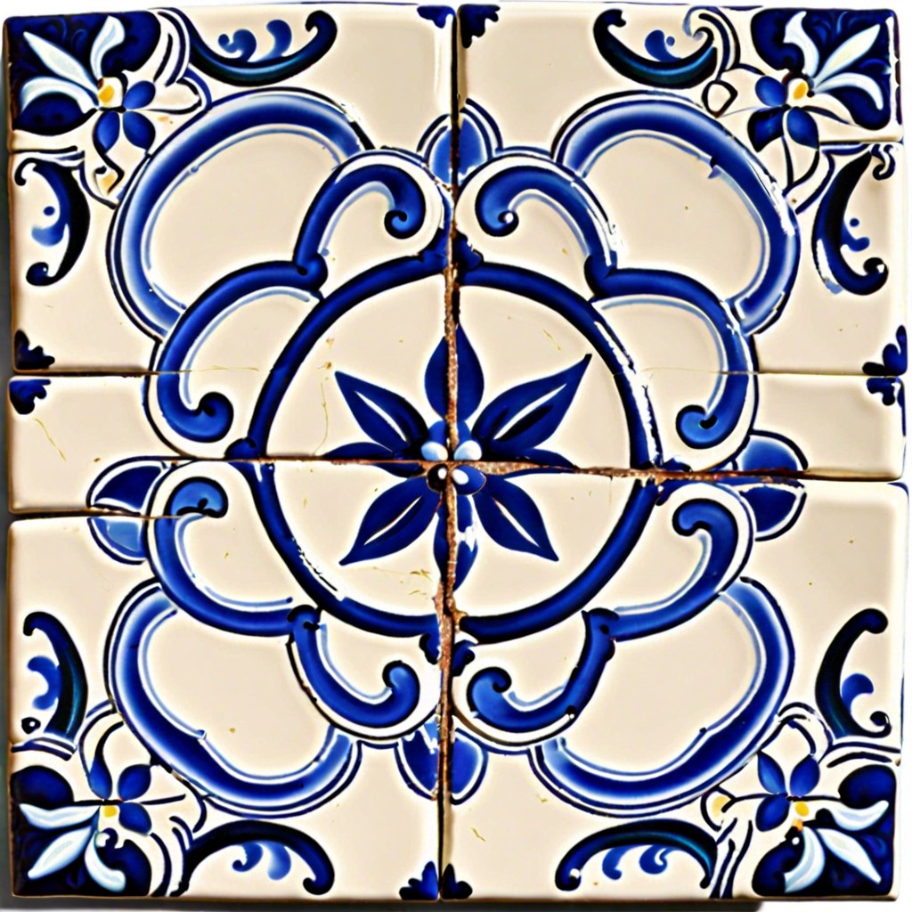 traditional puebla blue tiles interweaved with white for a fresh feel