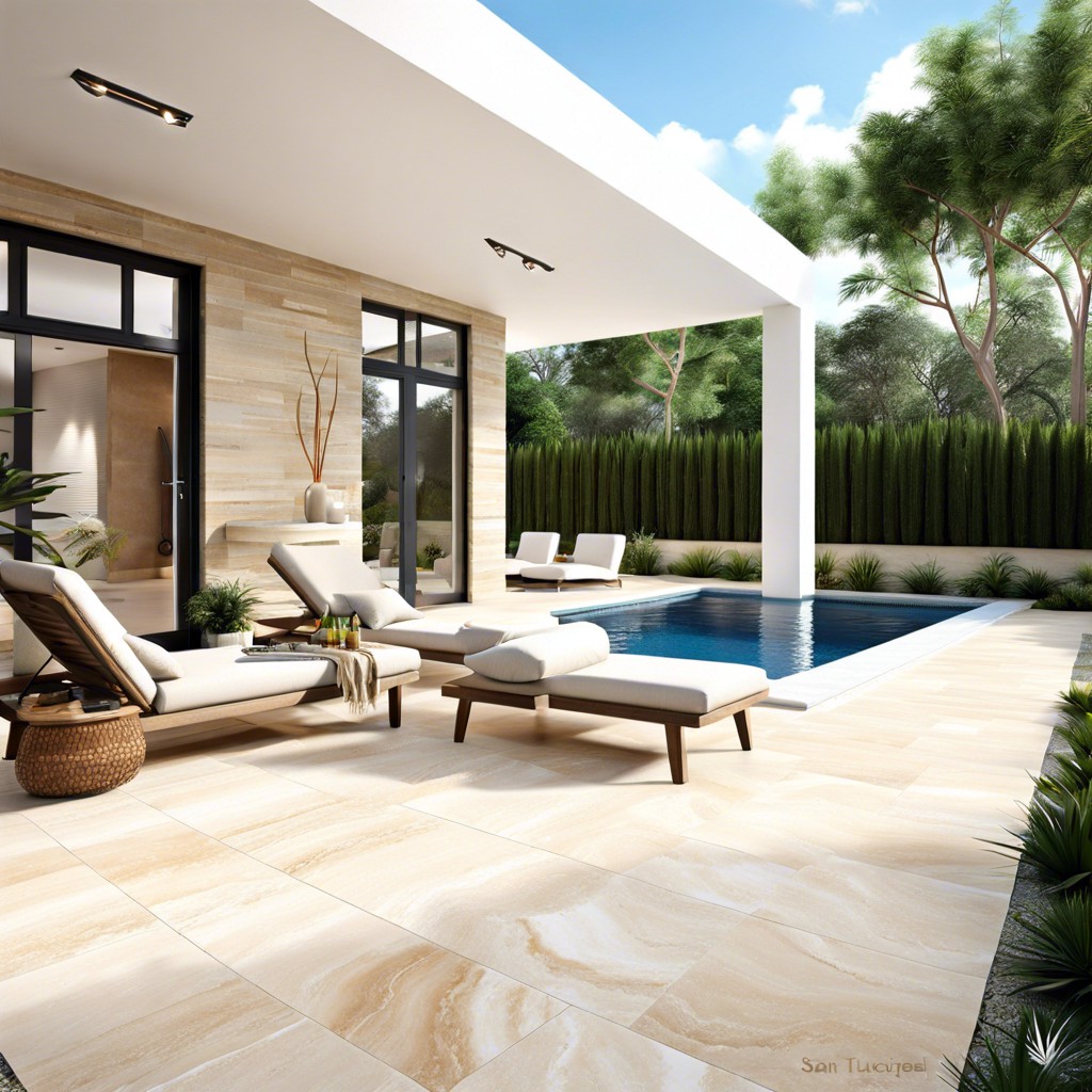 travertine tiles for a durable and heat resistant option