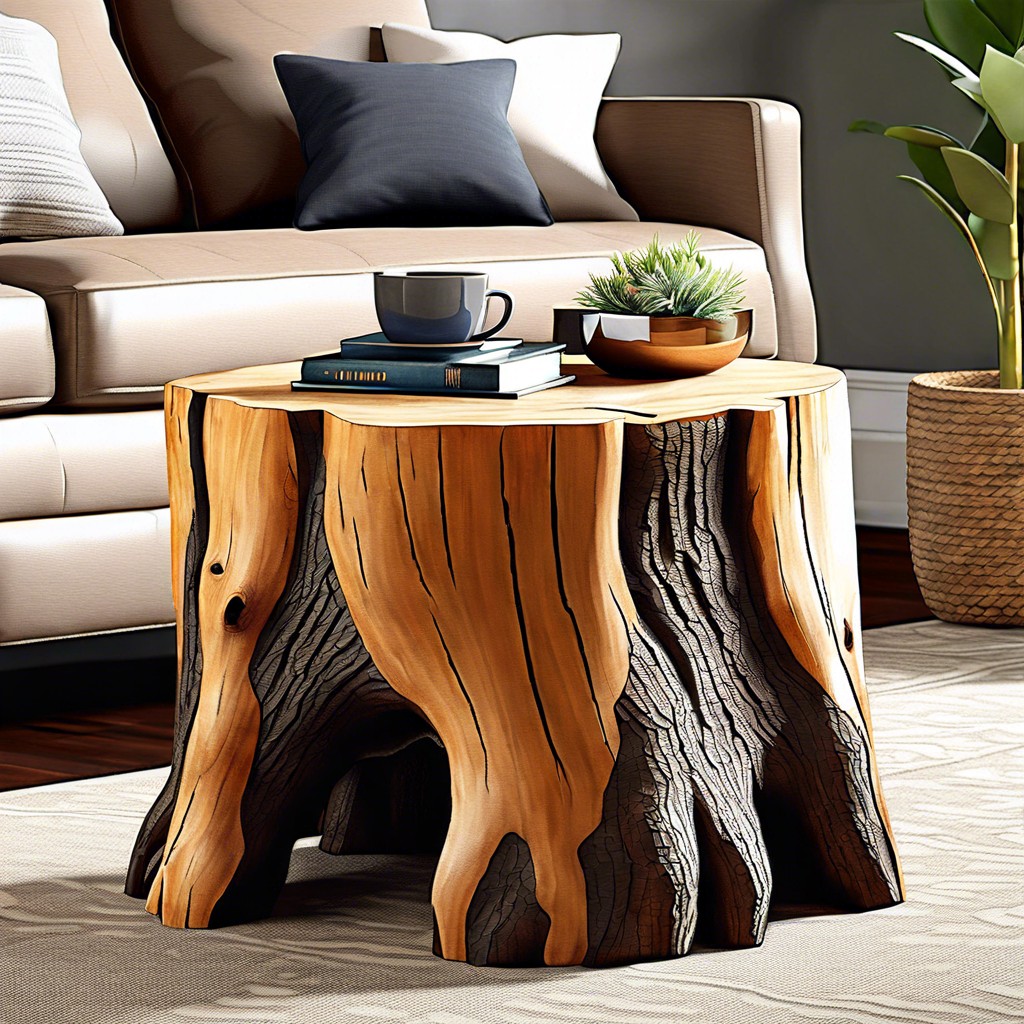 tree stump table