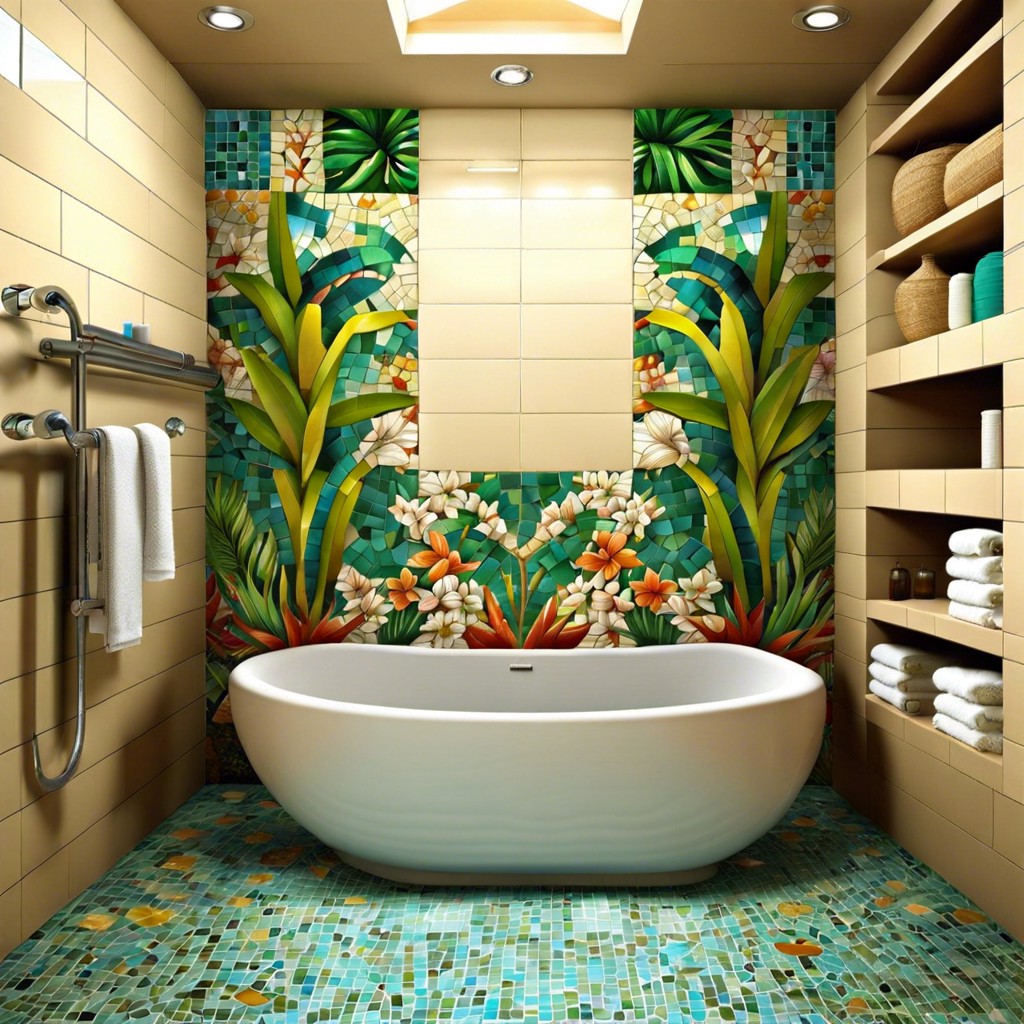 tropical mosaic tiles