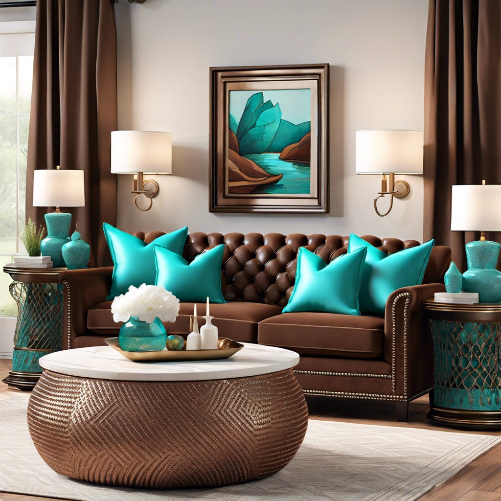 turquoise beaded pillows