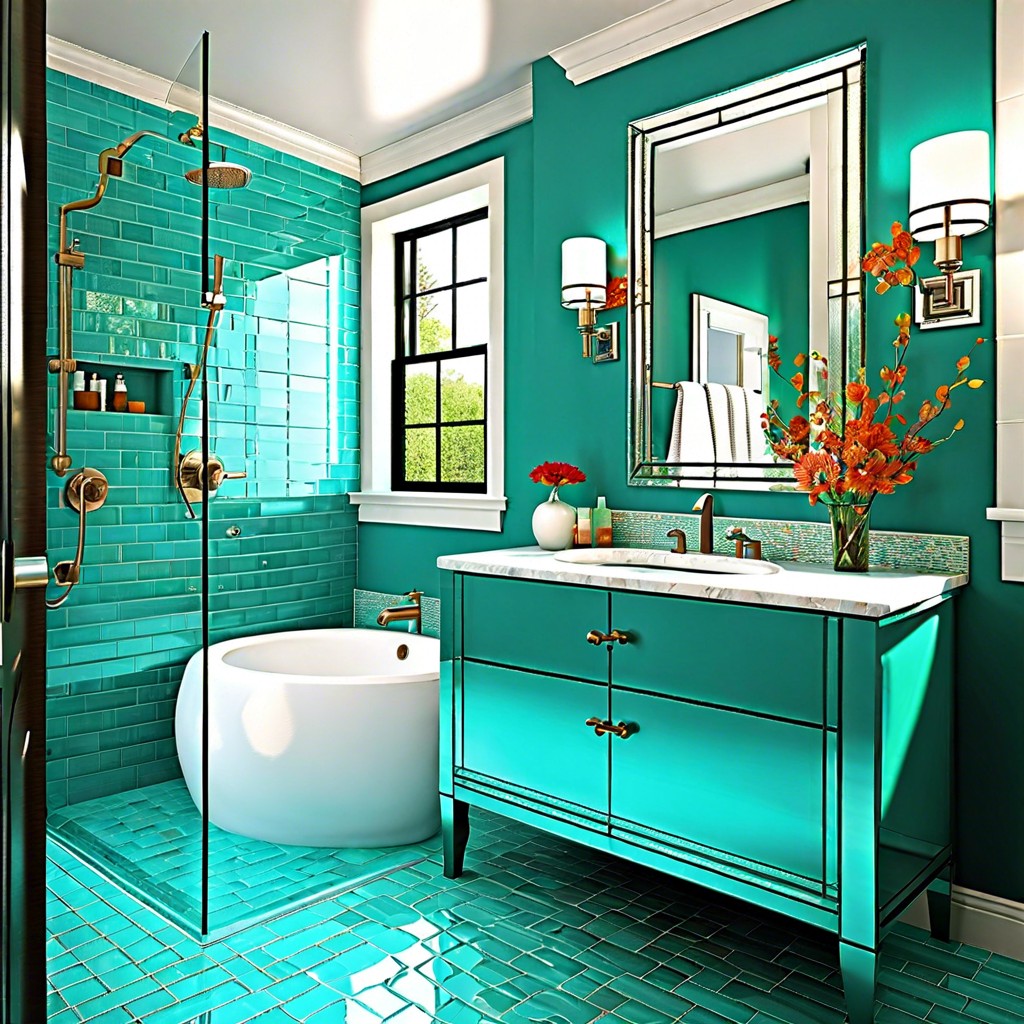 turquoise touch add pops of turquoise through glass tile accents for a vibrant look