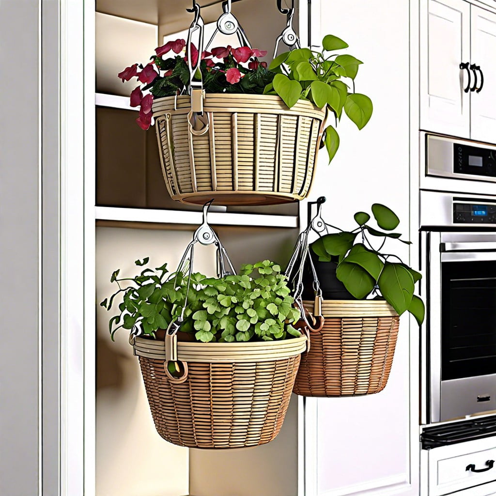 under cabinet hanging baskets