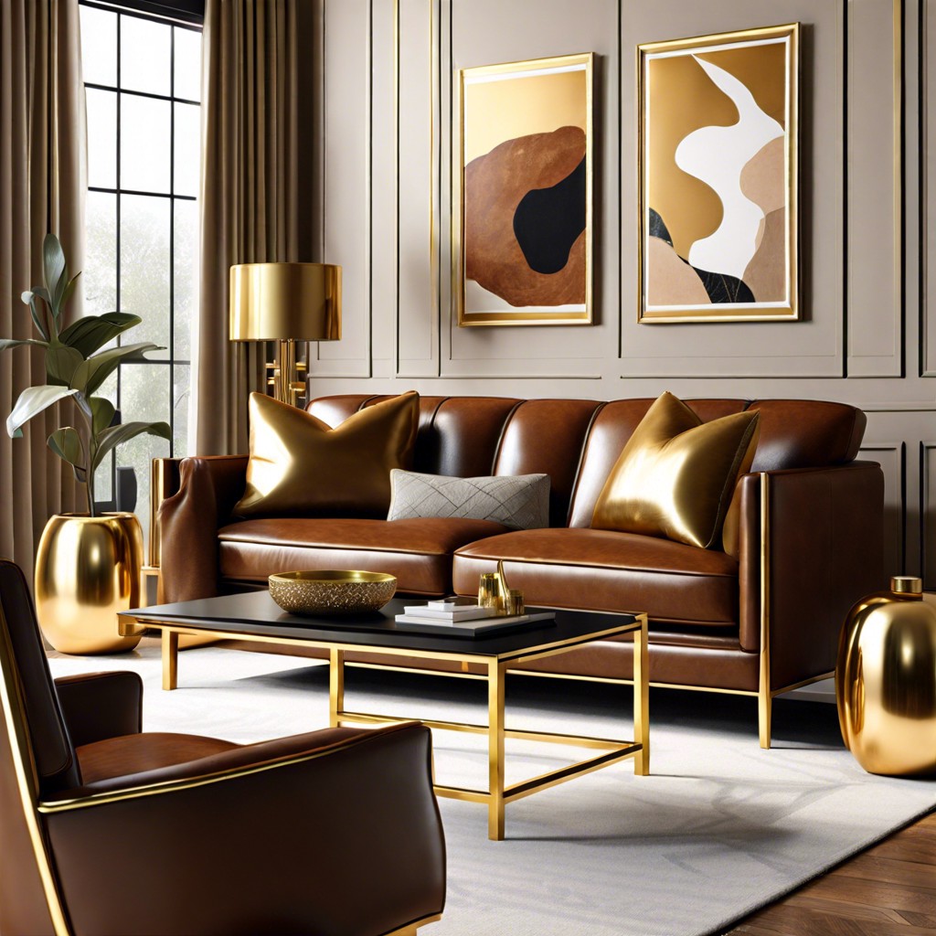 use brass or gold accent decor for a touch of luxury
