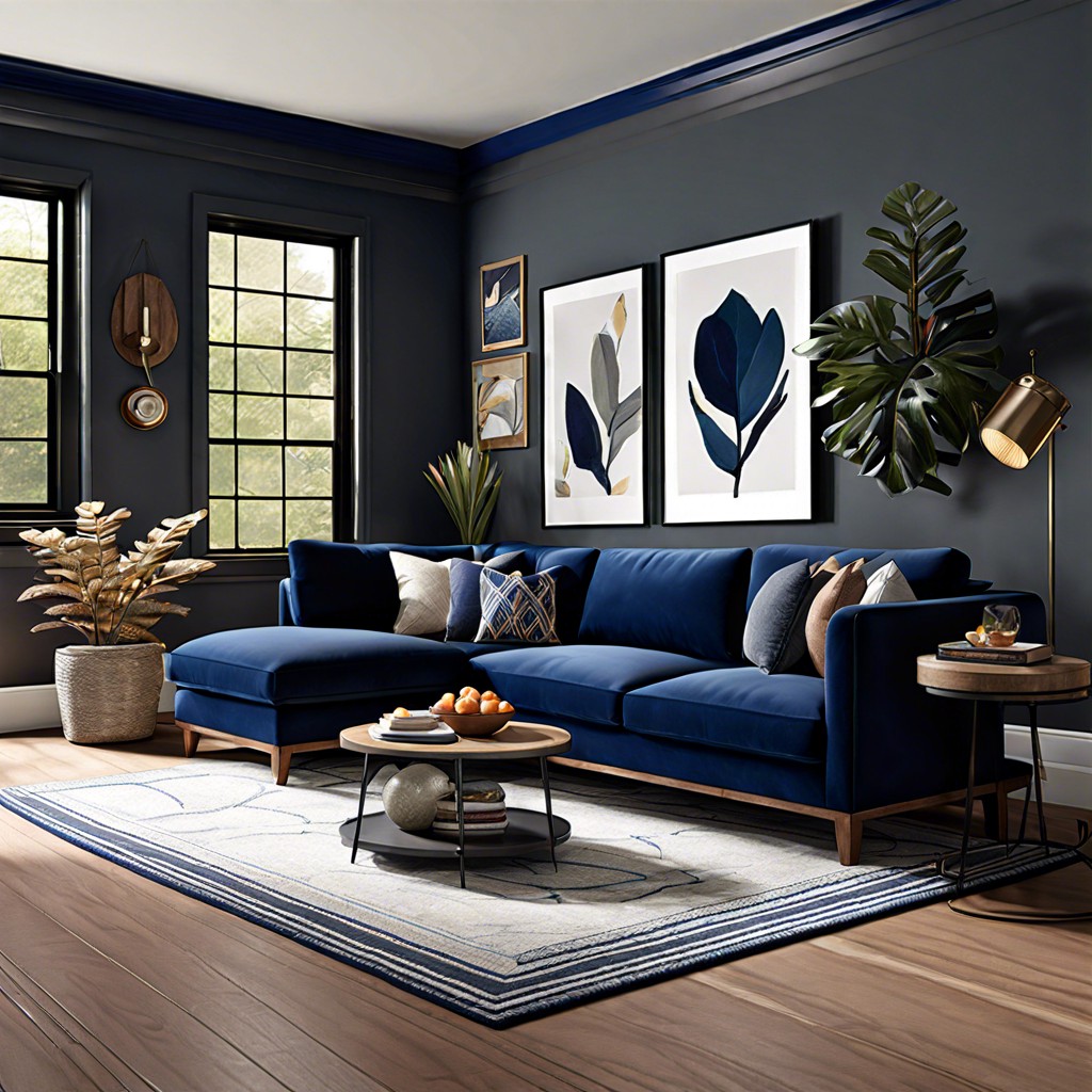 use deep blue accents