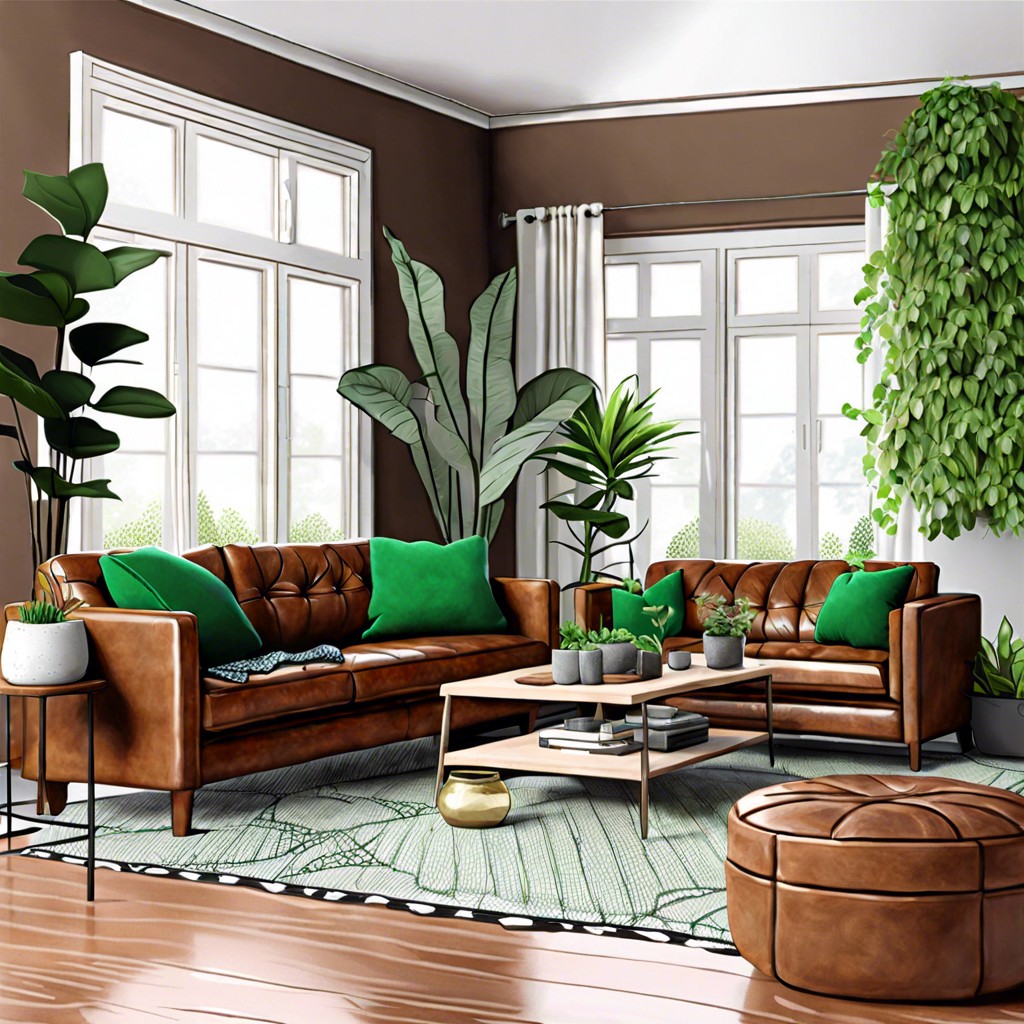 use green plants to provide a pop of color and freshness