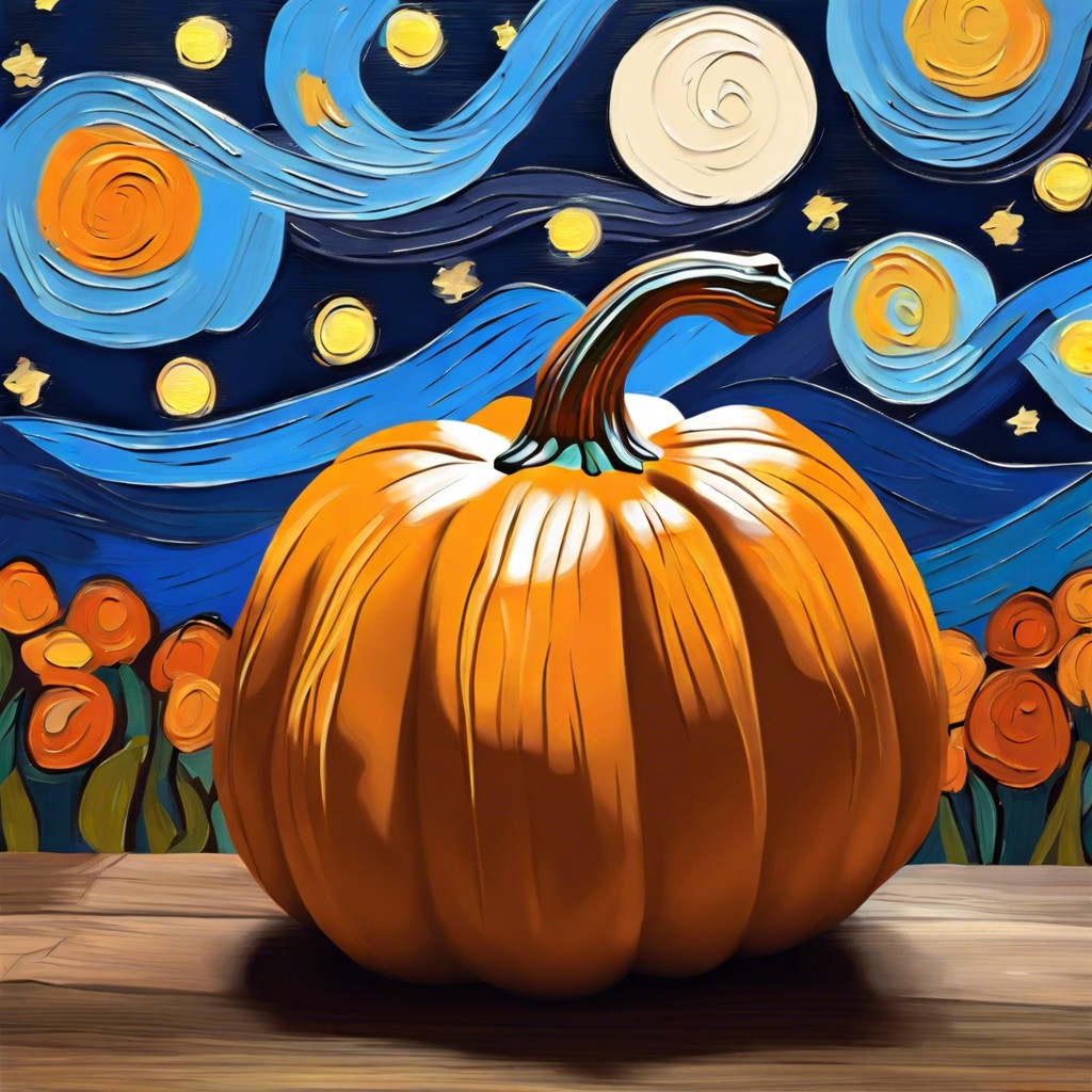 van goghs starry night recreate this classic painting on your pumpkin