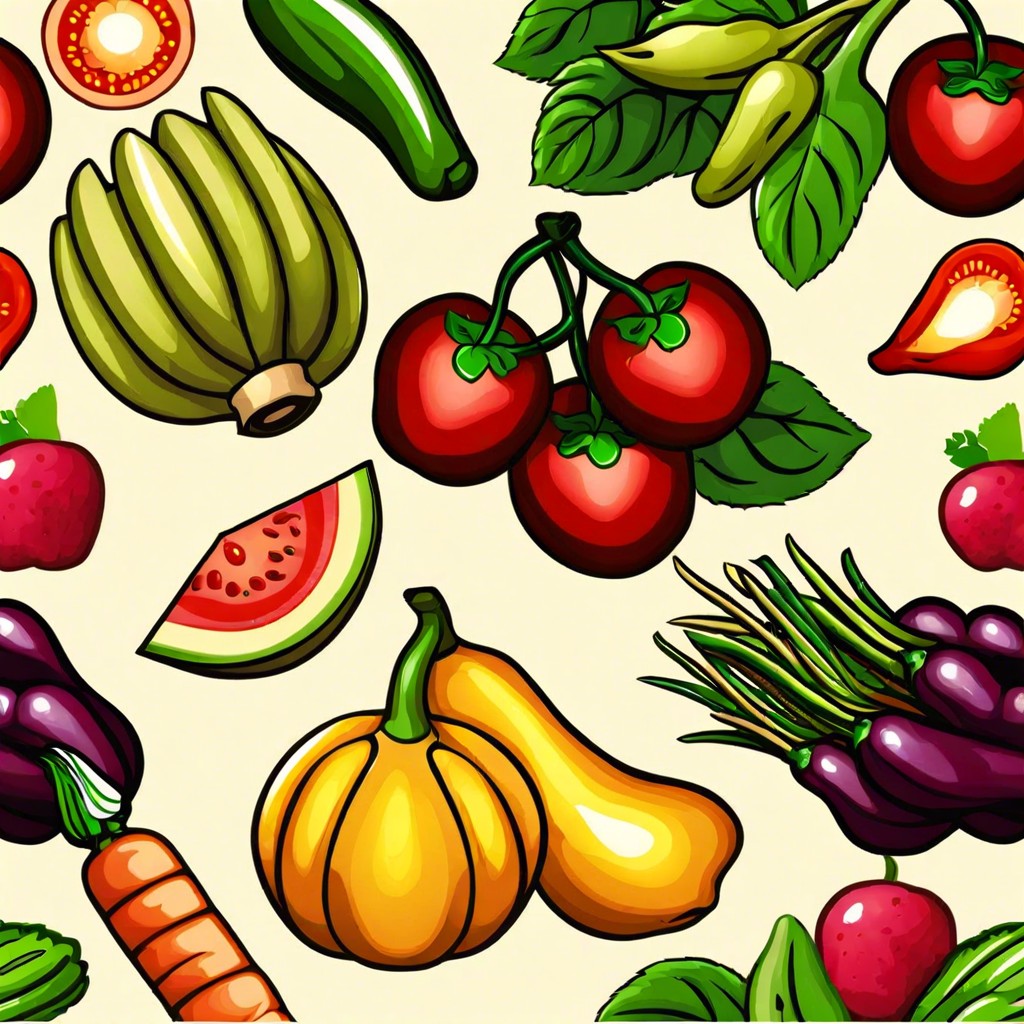 vegetable or fruit pattern tiles for a kitchen